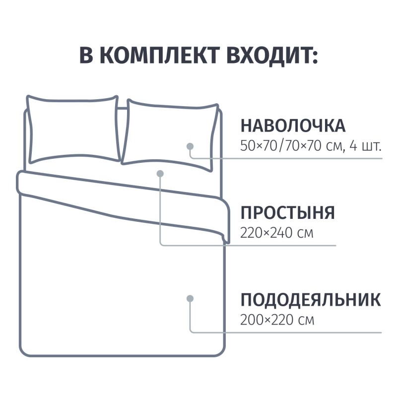 Постельное белье Евро Страйп (нав.50х70-2шт,70х70-2шт) Royal,929795