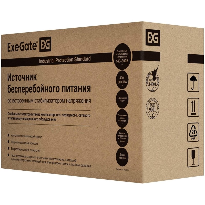 ИБП ExeGate Power Back BNB-600 600VA/360W 2xEURO(EP244543RUS)