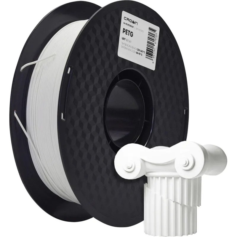 Пластик филамент Crown Micro CM-FILPETG015W PETG 1.75 1кг белый