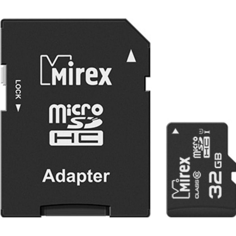 Карта памяти Mirex microSDHC с адапт 32Gb UHS-I/U1/class 10(13613-ADSUHS32)