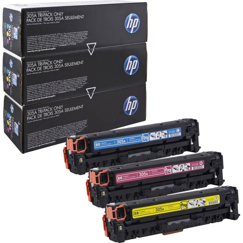 Картридж лазерный HP 305A CF370AM CMY для CLJ M351/M451/M375/M475(3шт/уп)