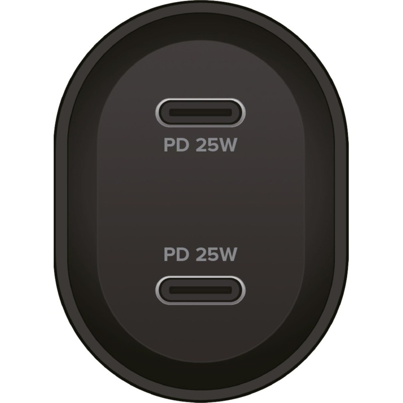 Зарядное устройство автомобильное PERO AC06 USB-C PD/USB-C PD/50W/черное