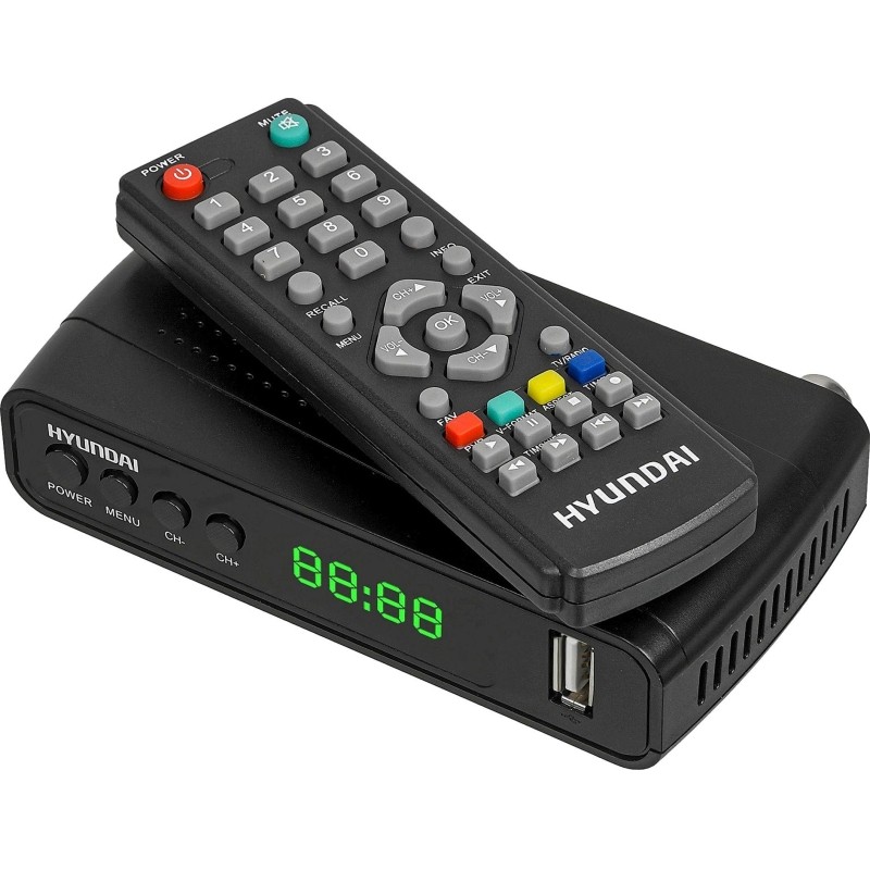 Приставка для цифрового ТВ Hyundai H-DVB520 + WiFi-адаптер черный, DVB-T2