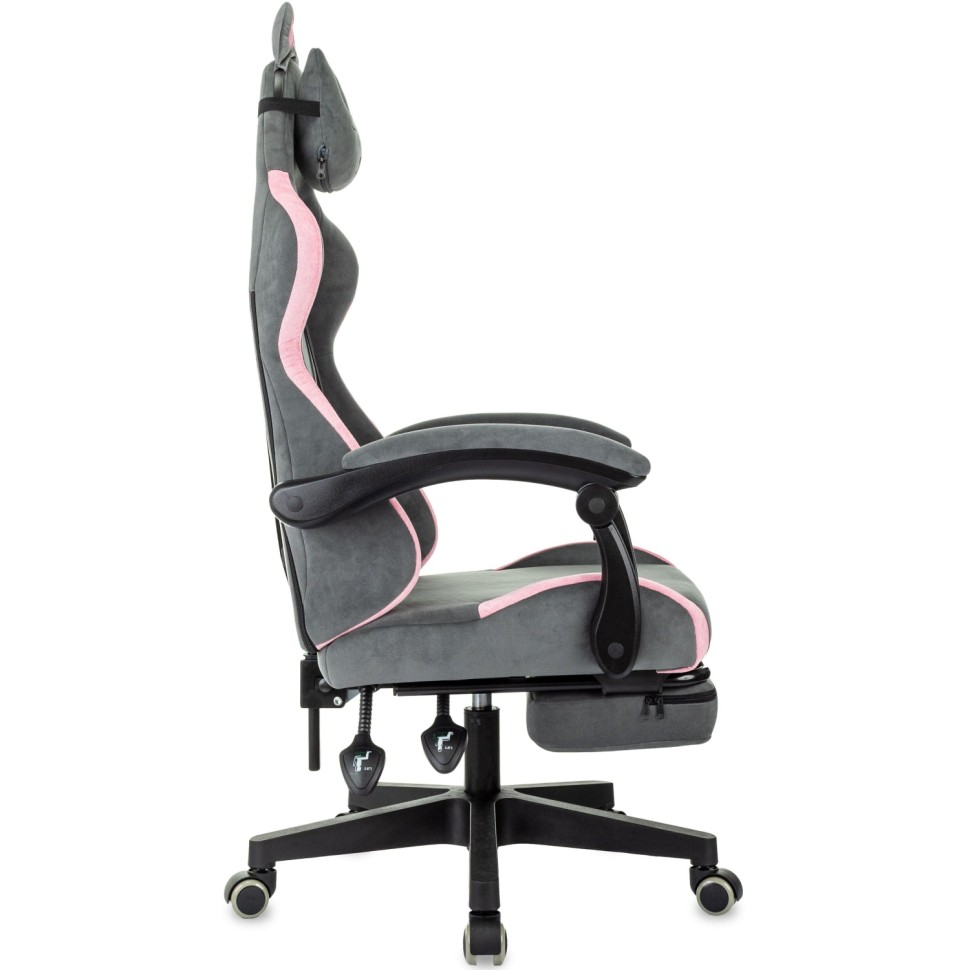 Кресло игровое VB_ Knight Kitty/F сер/роз ткань, пластик чер, под.для ног Кресло игровое VB_ Knight Kitty/F сер/роз ткань, пластик чер, под.для ног