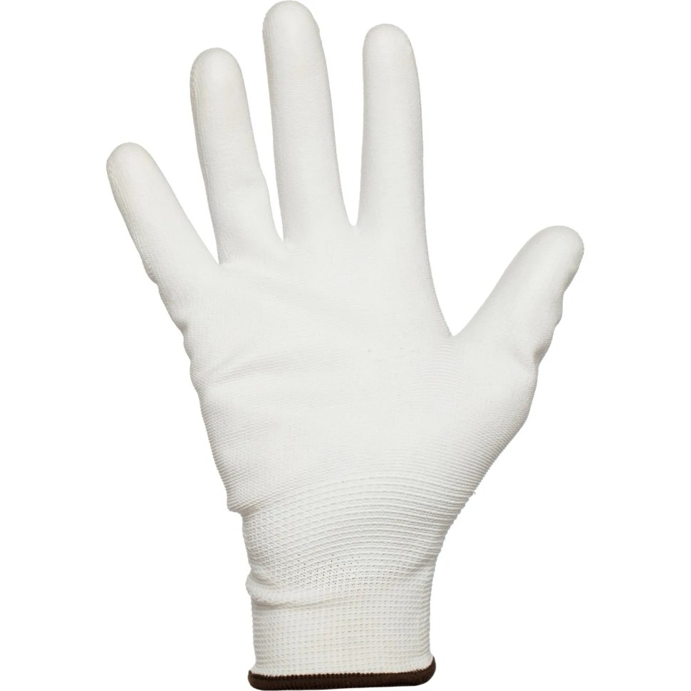 Перчатки защитные TOPFORT нейлоновые с п/у покрытием белые р. 8 (M)