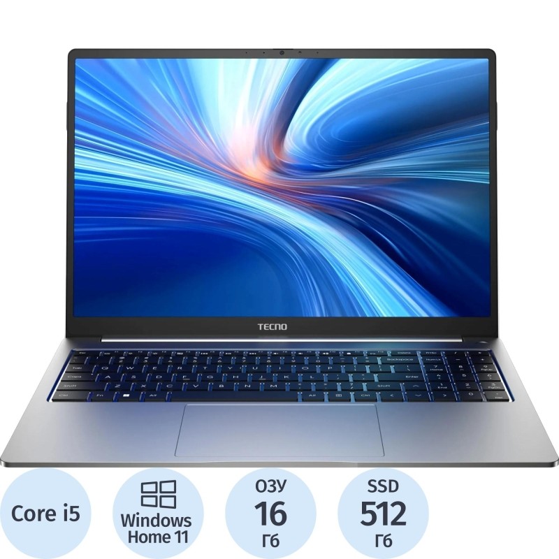 Ноутбук Tecno MegaBook T16RA(71003300226)i5 13420H/16Gb/512Gb SSD/16/W11H