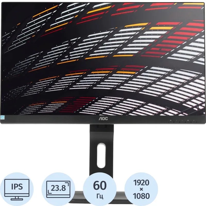 Монитор 23.8 AOC 24P1 Black  (IPS,FHD,5 ms,250 cd/m,50M:1,DVI,HDMI 1.4,DP)