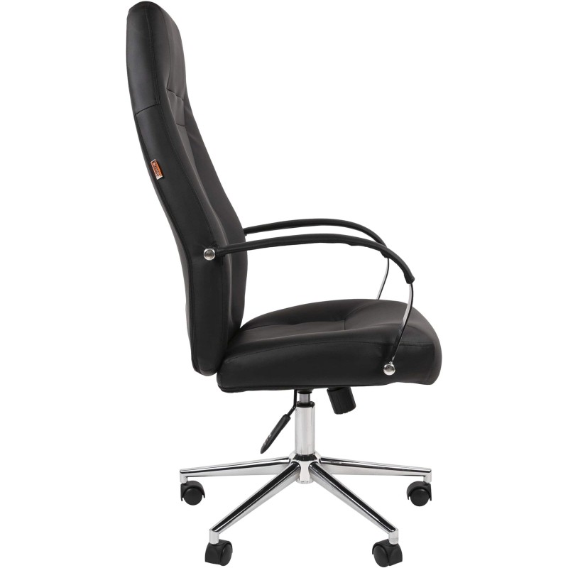 Кресло VT_EChair-555 TPU кожзам черный хром N