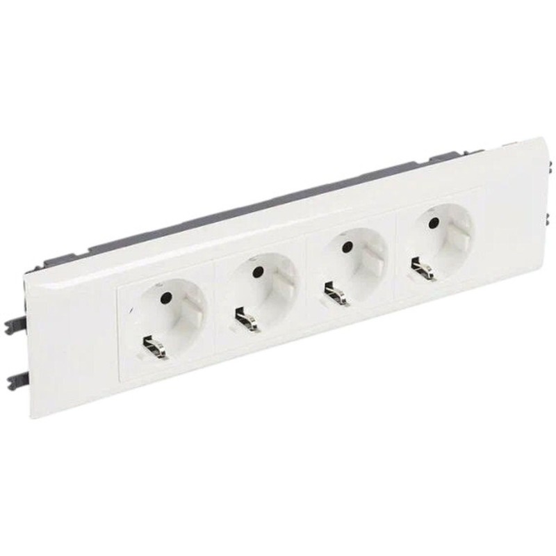 Розетка 4-м СП 8мод. Mosaic 16А IP40 4х2P+N с заземл механ бел Leg 077434