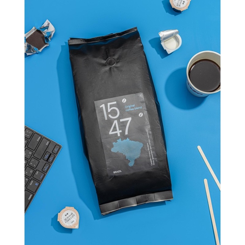 Кофе жареный в зернах 15/47 Brazil Original coffee blend, 100% Арабика, 1кг