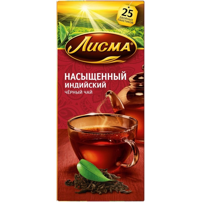 Чай Лисма Насыщенный черный в пакетиках 1,8гx25шт