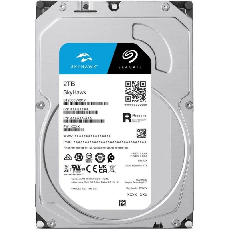 Жесткий диск Seagate SkyHawk 2TB, SATA, 5400rpm, 256MB(ST2000VX017)