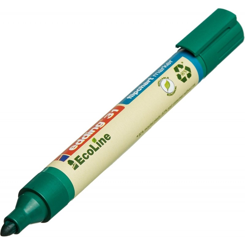 Маркер для флипчартов по бумаге EDDING 31/4 Ecoline, 1,5-3 мм, зеленый