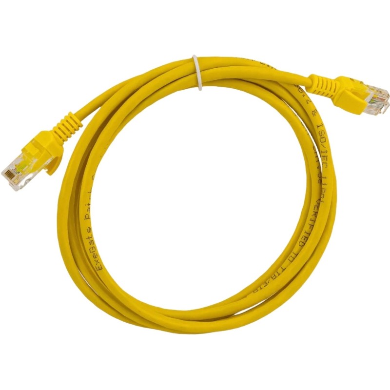 Патч-корд ExeGate UTP-RJ45-RJ45-5e-2M-YL, cat.5e, 2м, желтый &lt;EX258674RUS