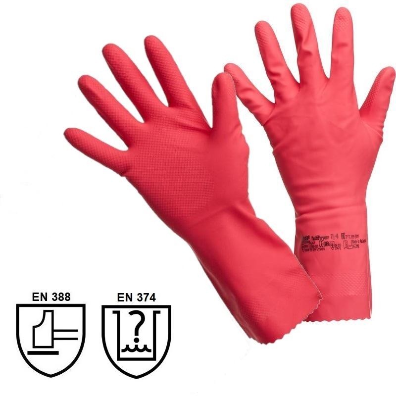 Перчатки резиновые Vileda Profes латекс красный рL 100751/174345,(КФС)ПС