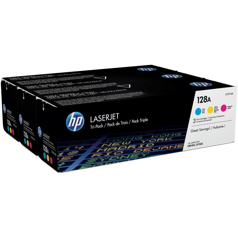 Картридж лазерный HP 128A CF371AM CMY для CLJ CP1525/CM1415 (3шт/уп)