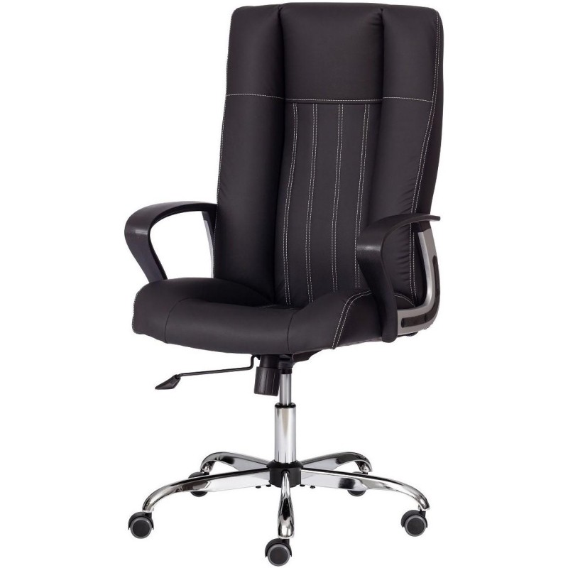 Кресло UT_Easy Chair Boston хром, кож/зам, черный, 36-6