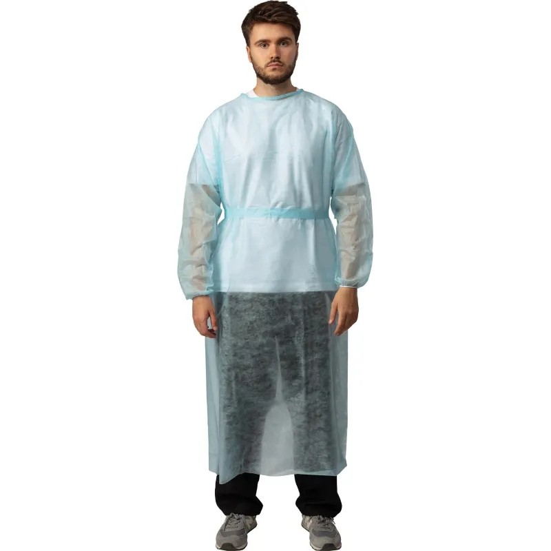 Халат хирург. н/с, рук.рез, дл.140 см, пл.25, р.48-54,голуб. 5шт./уп,5115/5