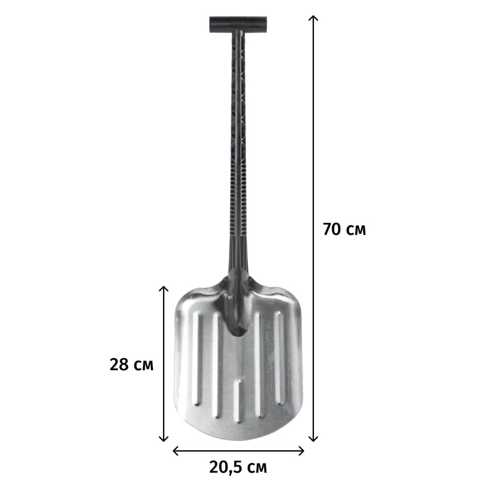 Лопата д/уборки снега алюмин. 20,5х28х70 см с Т обр. ручкой пласт/чер с р/ж Лопата д/уборки снега алюмин. 20,5х28х70 см с Т обр. ручкой пласт/чер с р/ж