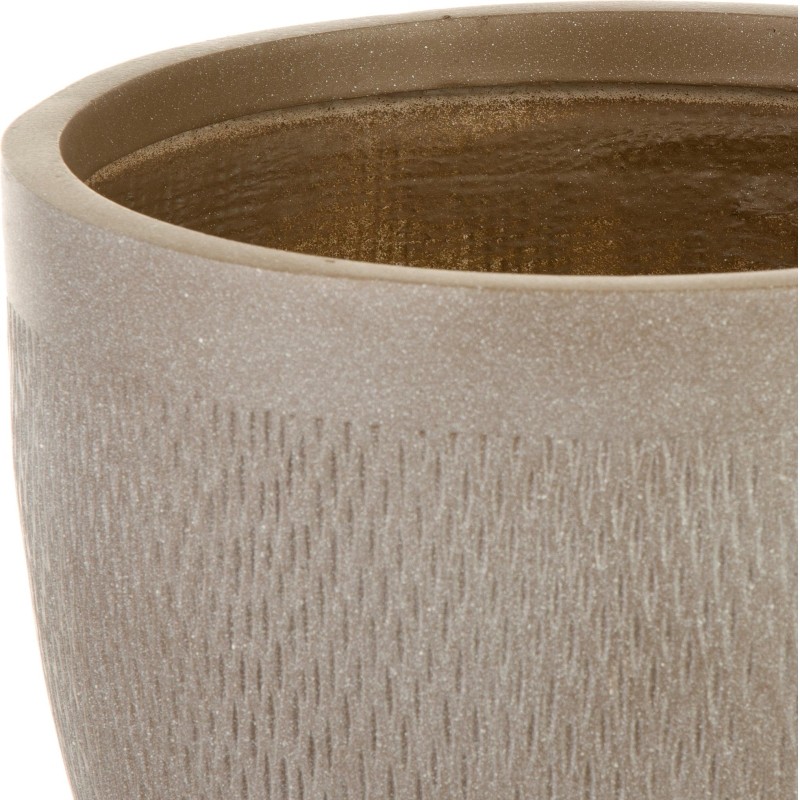 Кашпо Лотус Круглое, файберстоун, серо-коричневый,D44H43.5 cm, MESHR44-T