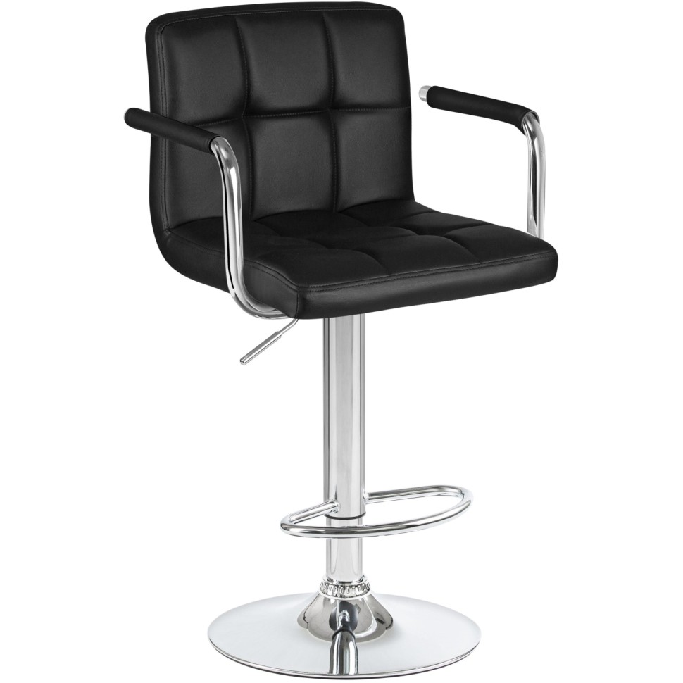 Стул барный LO_DOBRIN KRUGER ARM LM-5011-N чёрный/хром 2шт/уп