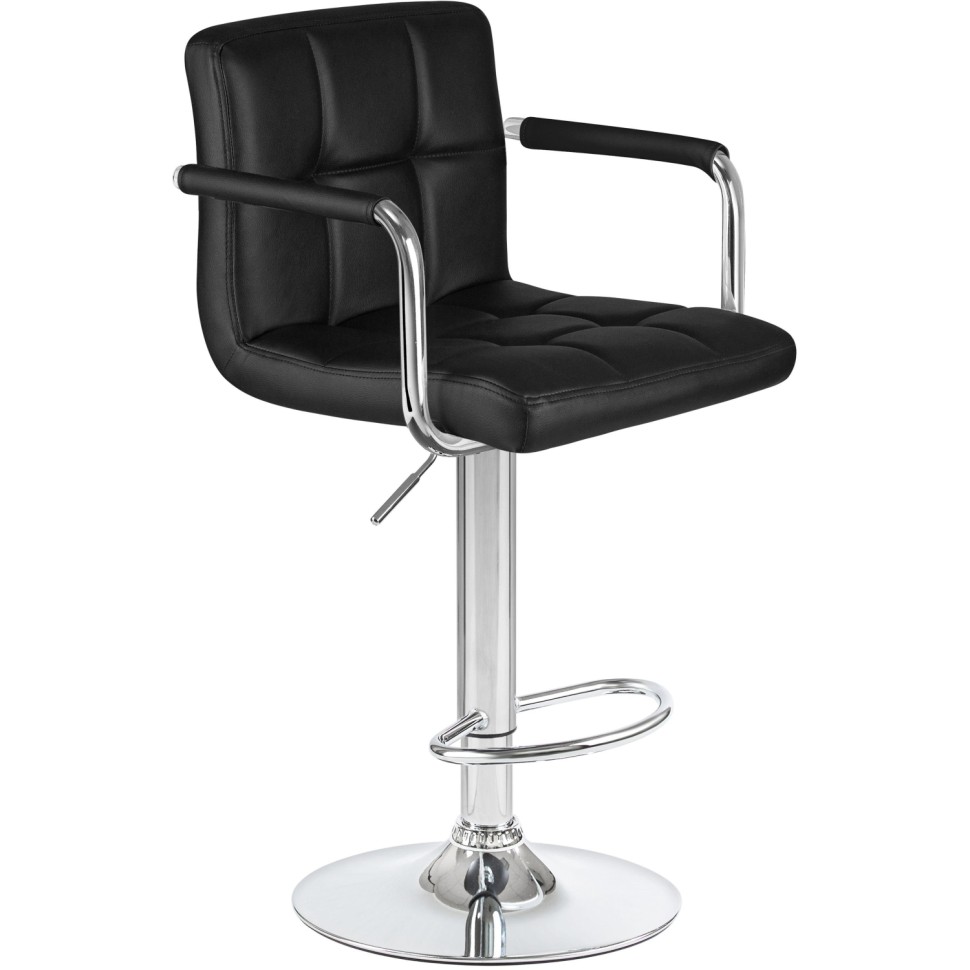 Стул барный LO_DOBRIN KRUGER ARM LM-5011-N чёрный/хром 2шт/уп