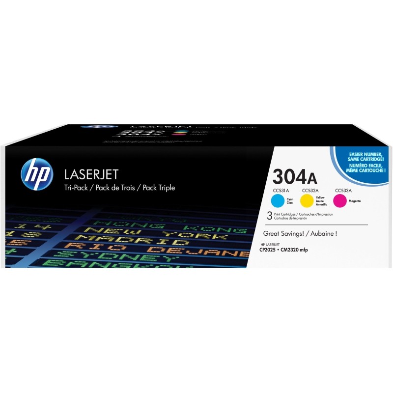 Картридж лазерный HP 304A CF372AM CMY для CLJ CP2025/CM2320 (3шт/уп)