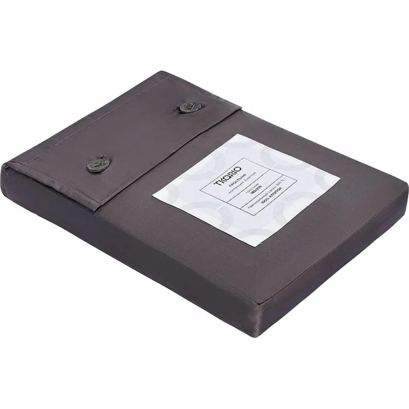 Простыня 180х270 из премиального сатина темно-серого цвета,TK24-SH0022