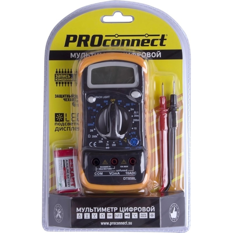 Мультиметр универсальный MAS838L (DT858L) PROconnect (13-3022)