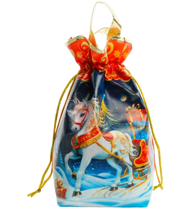 Новогодний сладкий подарок Сани с подарками Мешок 1000 грамм, K025