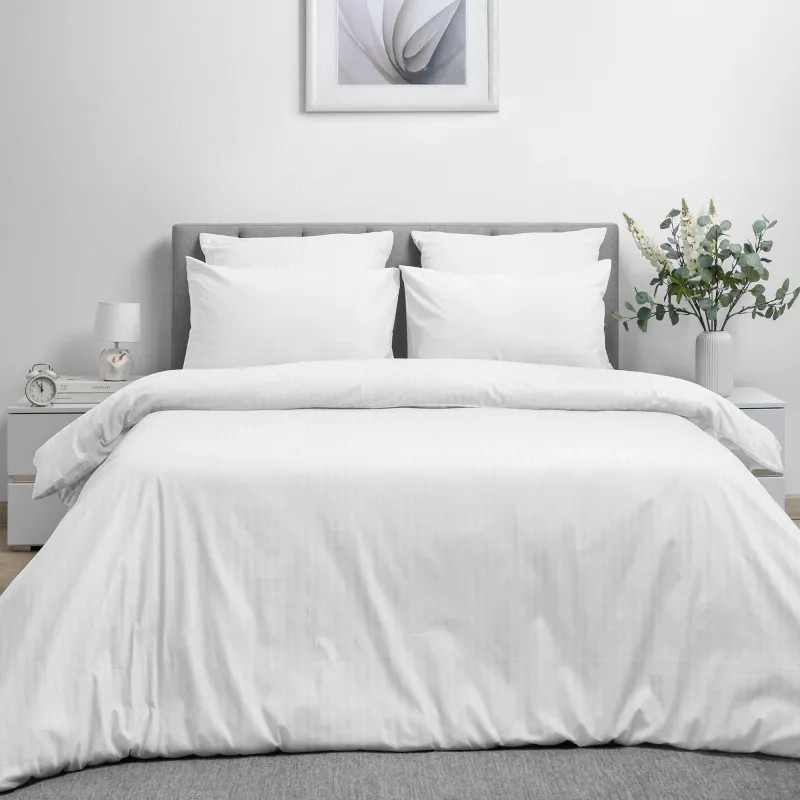 Пододеяльник евро 200х220 см, страйп-дизайн, 105г/м2, Warm white 782077