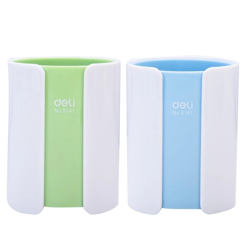 Подставка-стакан для канцелярских мелочей Deli E9141, d82мм, ассорти