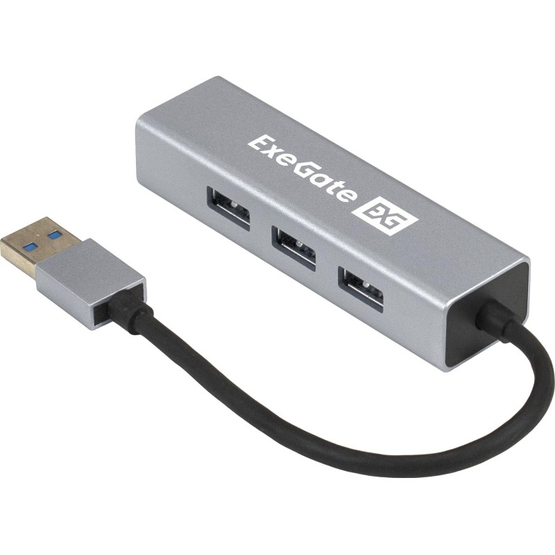 Концентратор USB хаб ExeGate (EX293981RUS) DUB-4 4-в-1 серебр