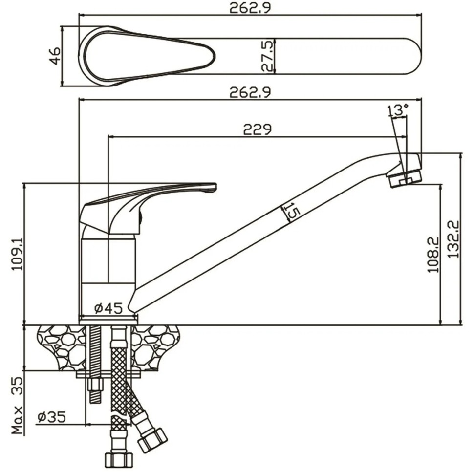 Смеситель для кухни СС_OLIVE&#039;S Avila, 02400AV