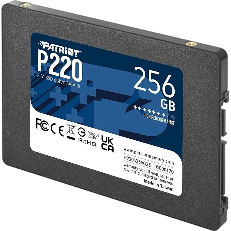 SSD накопитель Patriot P220 256ГБ, 2.5, SATA(P220S256G25)