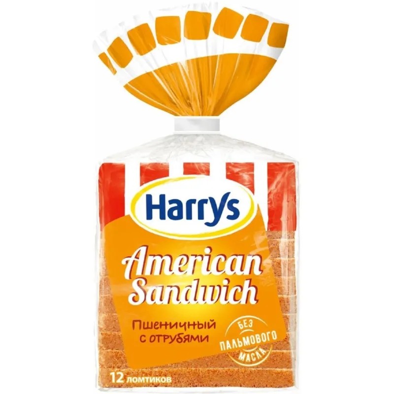 Хлеб Harry&#039;s для сэндвича пшеничный с отрубями 515г  