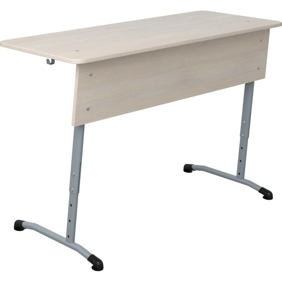 Парта MET_стол ученический Гармония 2-мест.3-7р.г.закр уг. дуб шамони/серый