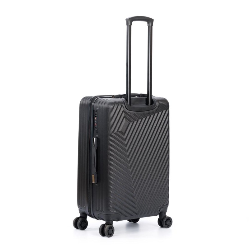 Чемодан TORBER Lama, черный, ABS-пластик, 43х25,5х67см, 62 л, T1919M-Black