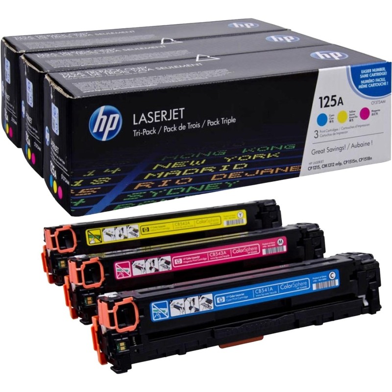 Картридж лазерный HP 125A CF373AM CMY для CLJ CP1215/1515 (3шт/уп)