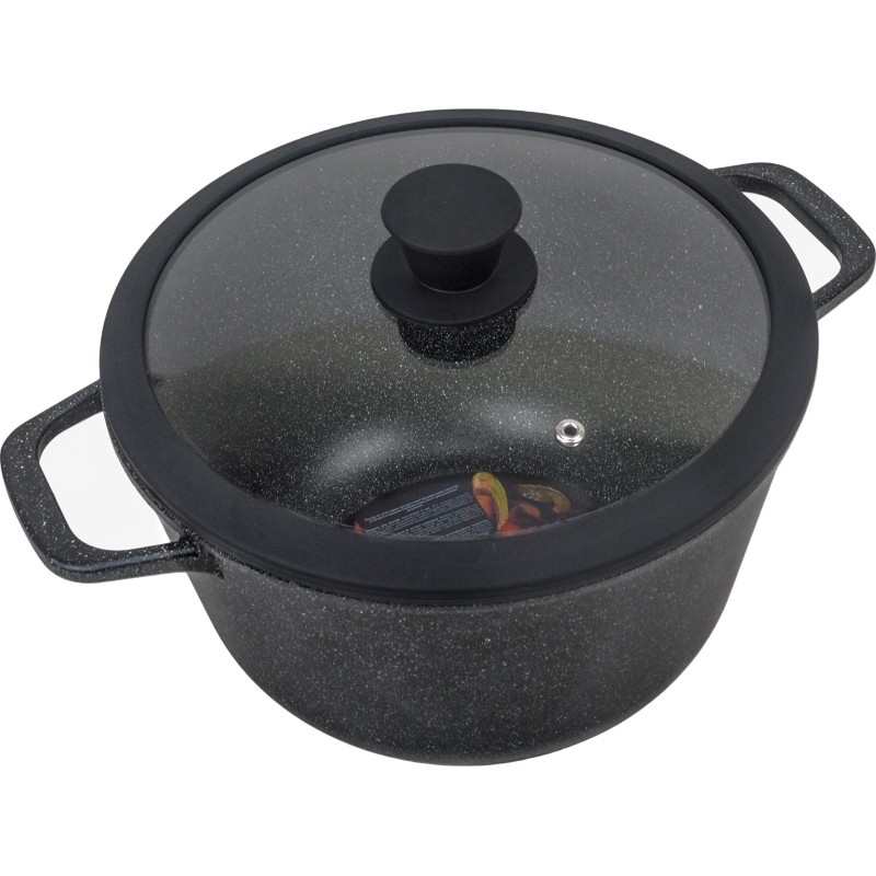Казан 5 л. с крышкой Panairo Harfe Black