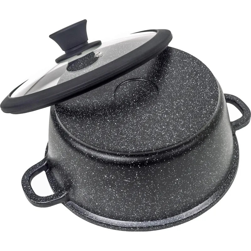 Кастрюля 3,3 л. с крышкой и литыми ручками Panairo Harfe Black