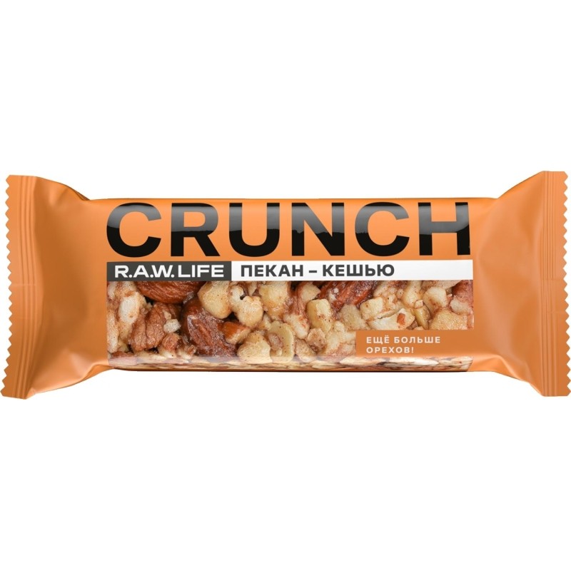 Батончик R.A.W.LIFE орехово-фруктовый CRUNCH Пекан-Кешью, 30гx12шт/уп