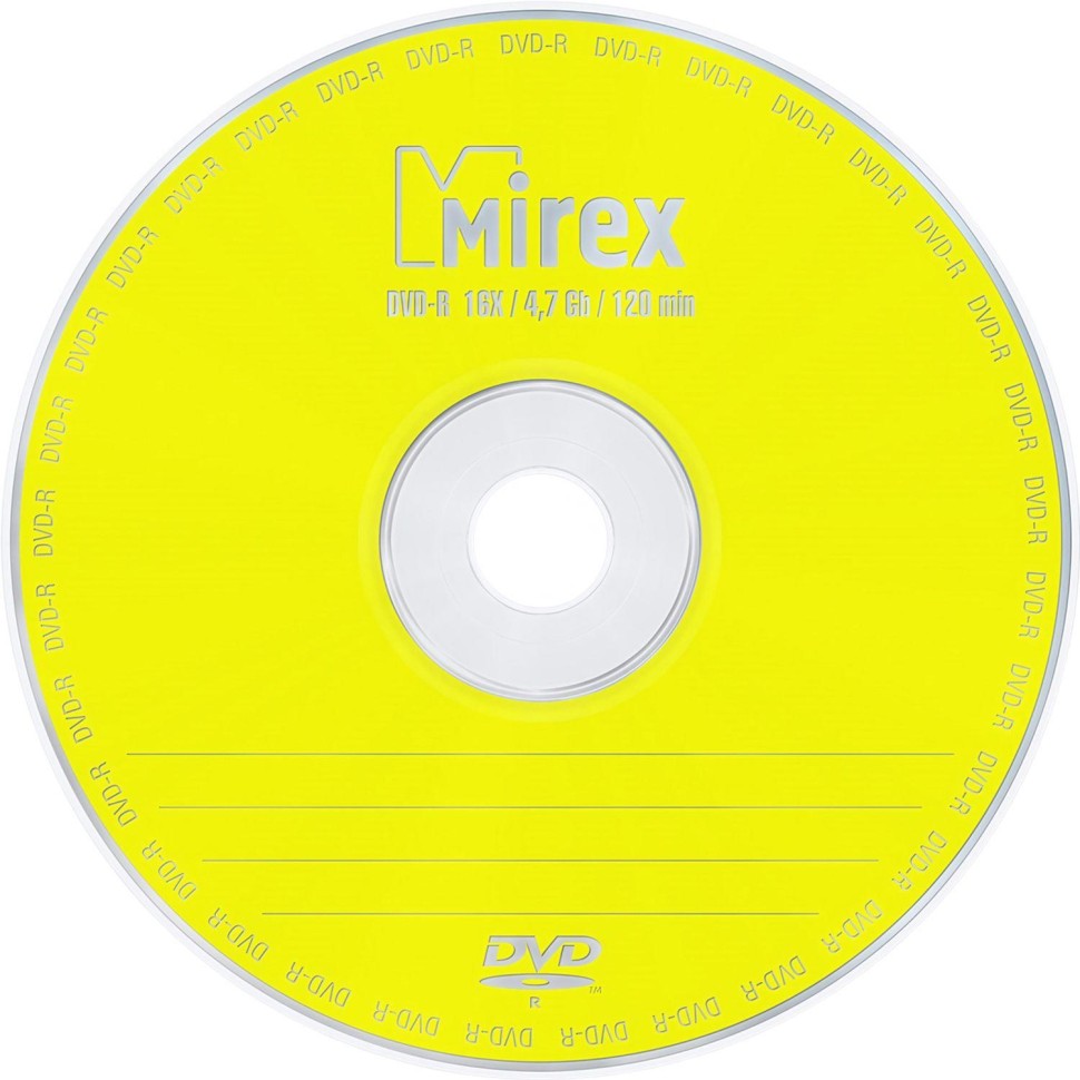 Носители информации DVD-R, 16x, Mirex, Cake/25, UL130003A1M (25 шт/уп)