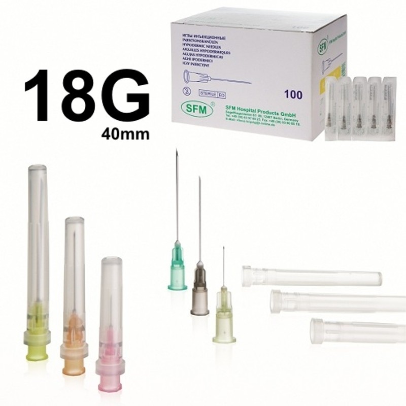 Игла инъекционная 18G (1,2х40 мм) SFM 100шт/уп.