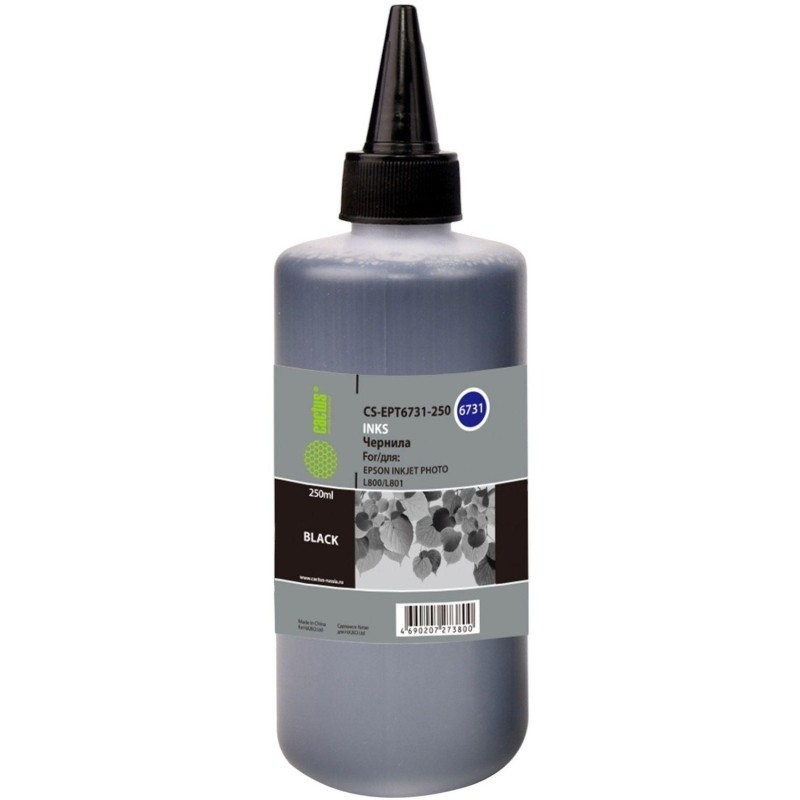 Чернила Cactus CS-EPT6731-250 T6731 чер. 250мл для Epson L800/L1800