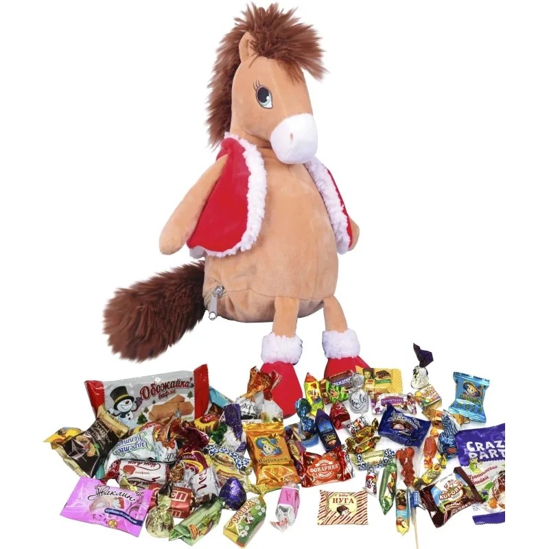 Новогодний сладкий подарок ЛОШАДКА  БЕМБИ арт. Т600-03-26 500г