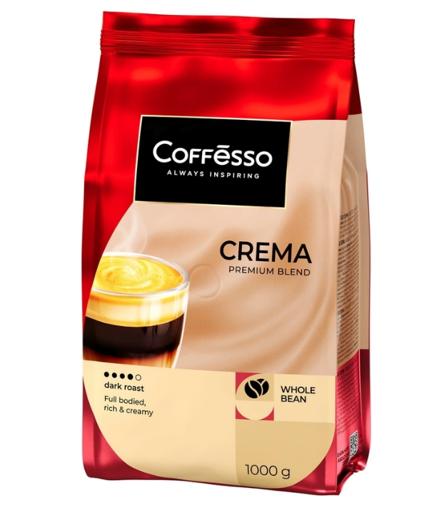 Кофе в зернах Coffesso Crema Premium Blend 1 кг (пакет)