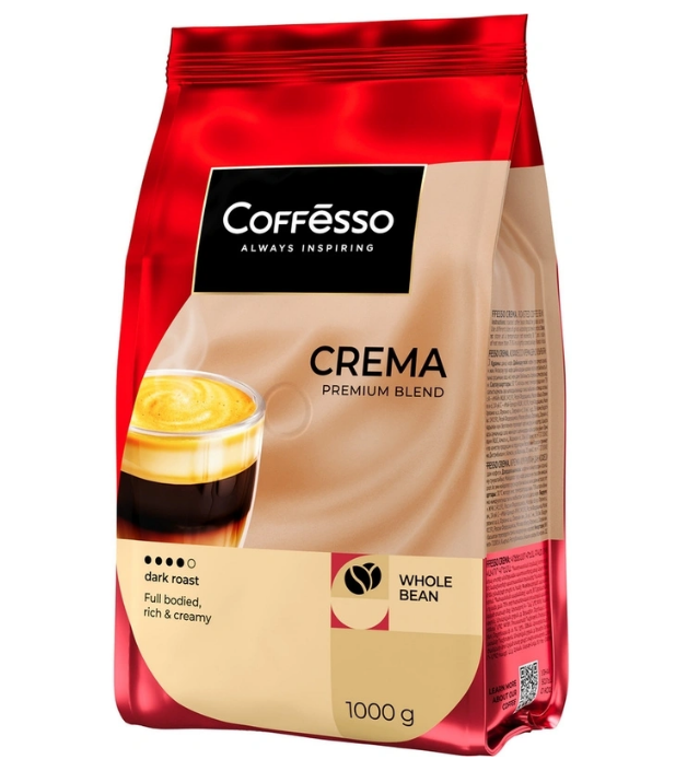 Кофе в зернах Coffesso Crema Premium Blend 1 кг (пакет)