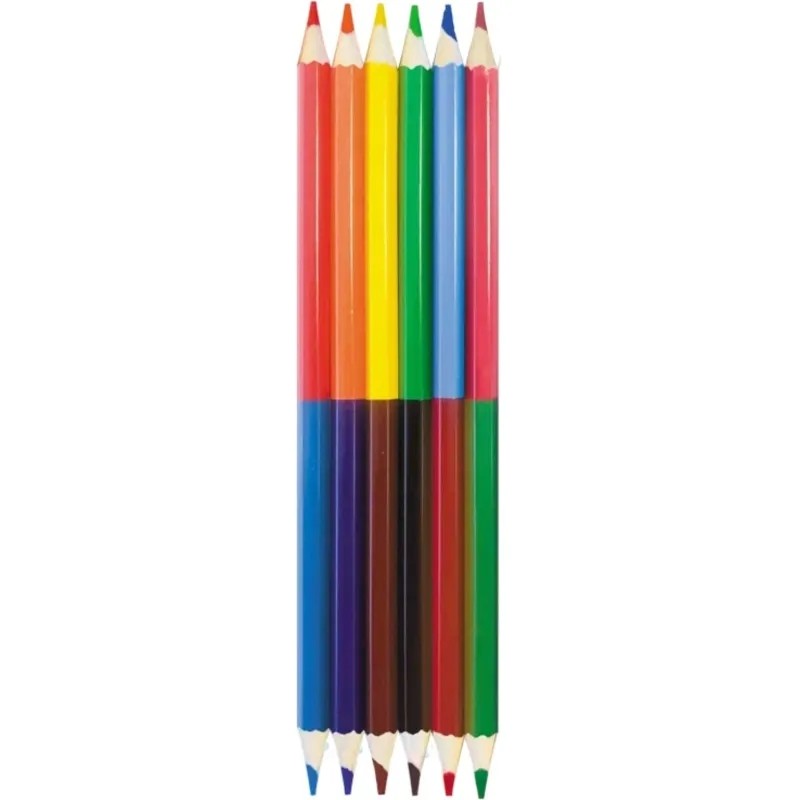 Карандаши цветные шестигран.двусторон.Классика 6 шт/12цв.33С 2189-08 набор
