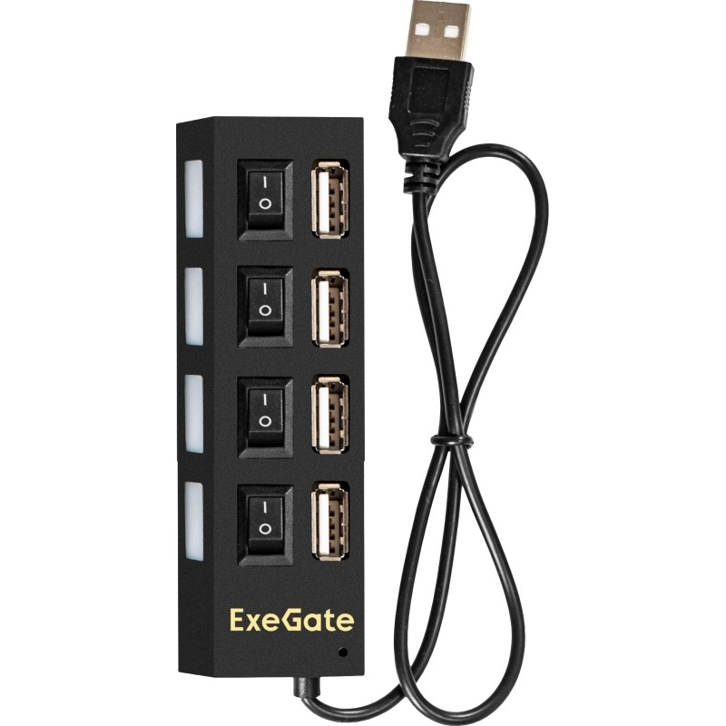Концентратор USB хаб ExeGate (EX293977RUS) DUB-42SW 4-в-1 черн